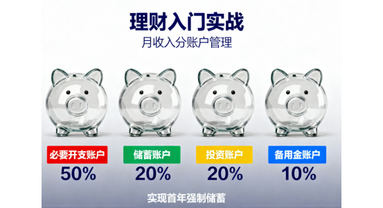 理財入門實戰(zhàn)：月收入如何分賬戶管理，實現(xiàn)首年強制儲蓄